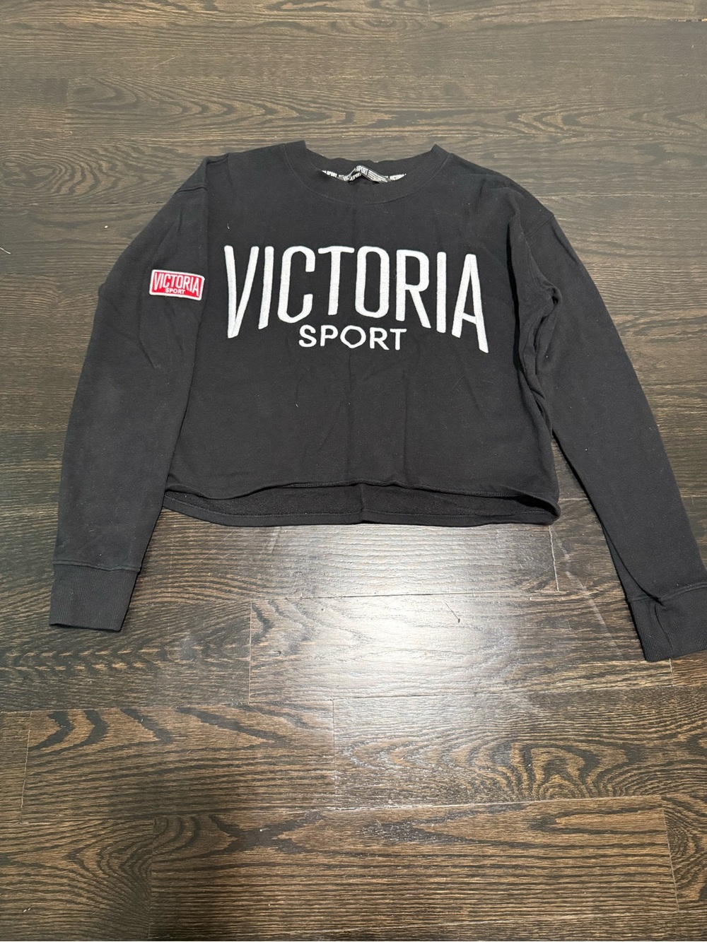 Victoria’s Secret Sport Women's Black Crewneck Cropped Sweatshirt